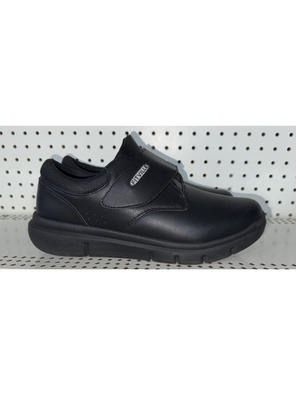FitVille Mens Leather Athletic Diabetic Orthopedic Shoes Size 12 WIDE Black